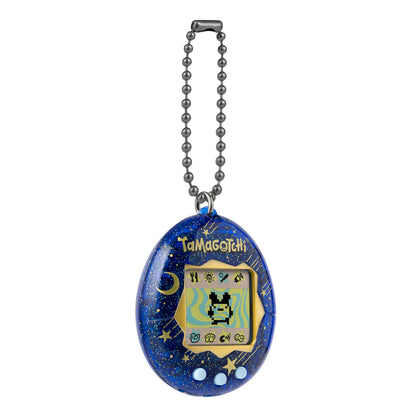 Close up of the metallic gold frame and star details on the Starry Shower virtual pet casing.