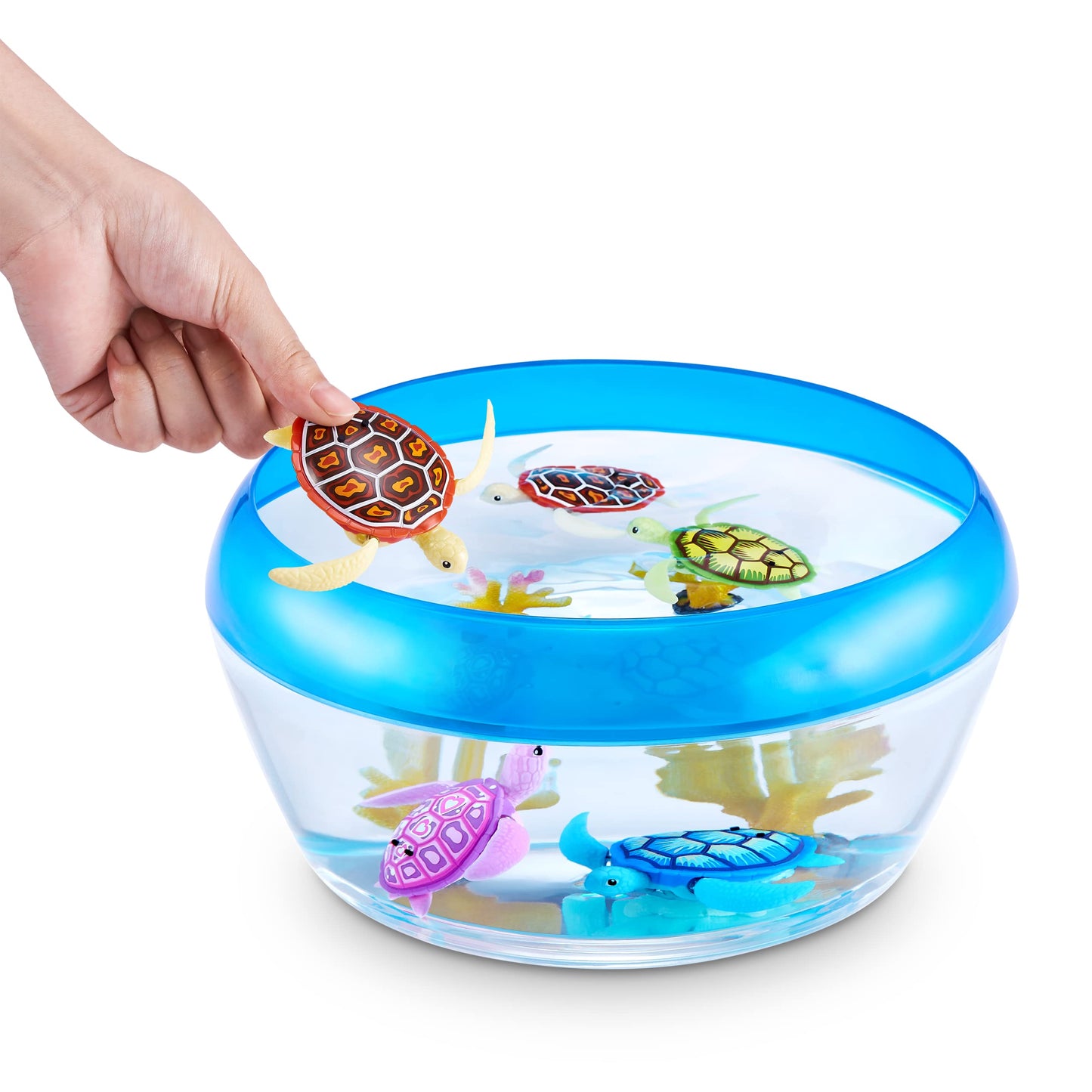 Robo Alive robotic turtle showing five direction swimming mechanism in a pool