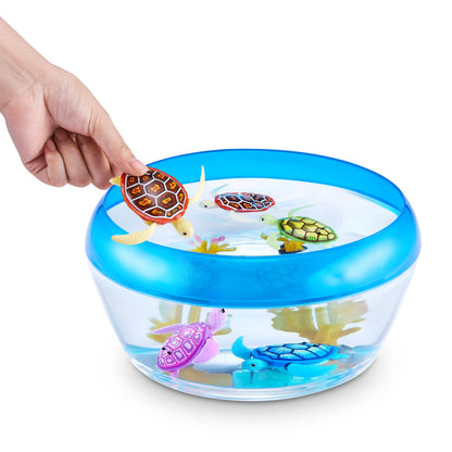 Robo Alive robotic turtle showing five direction swimming mechanism in a pool