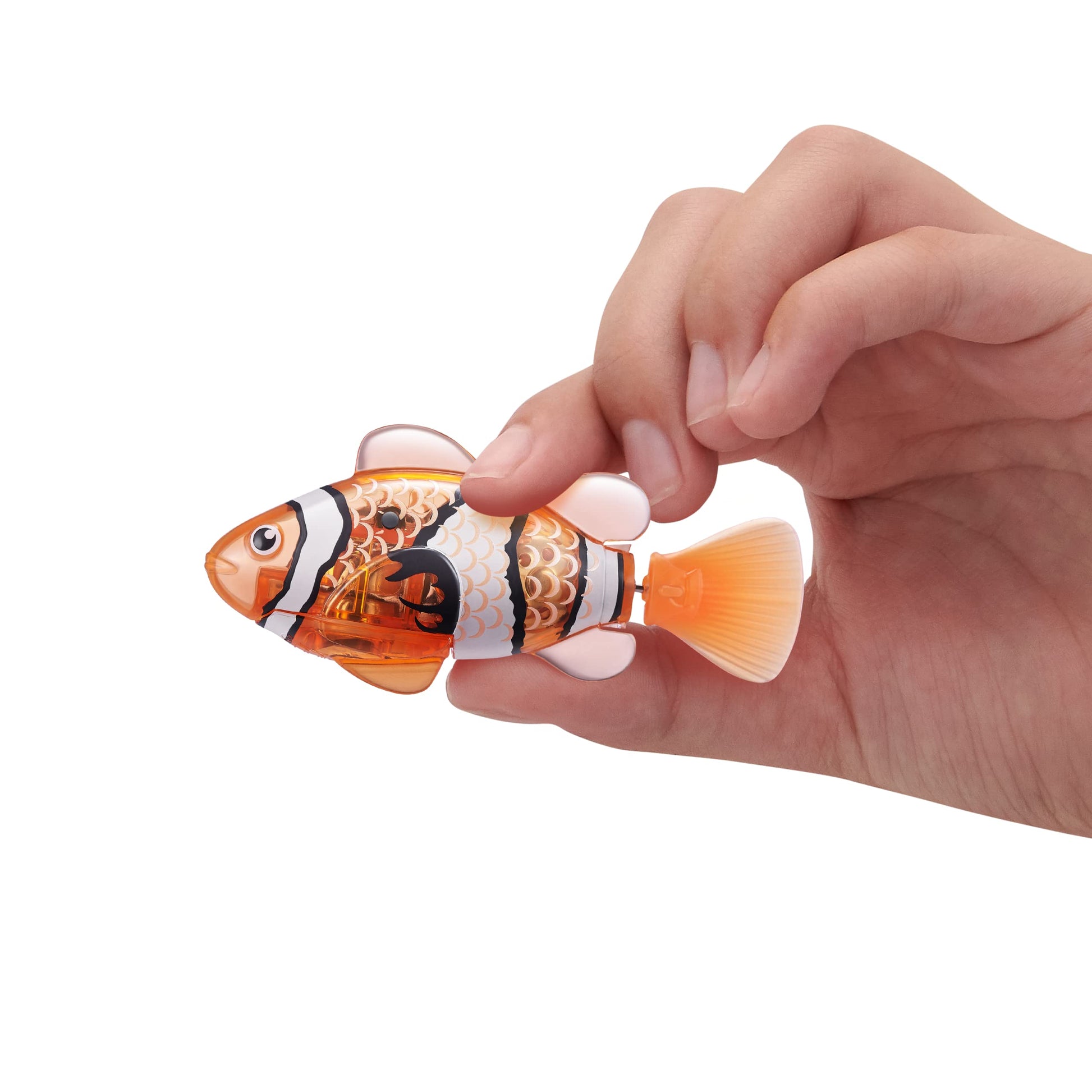 Robo Alive color changing toy fish demonstrating scale color transformation underwater