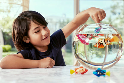 Robo Alive robotic swimming fish diving deep inside a family bathtub setup