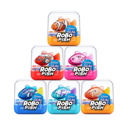 Authentic Robo Alive imported toy fish highlighting the teal and orange scales