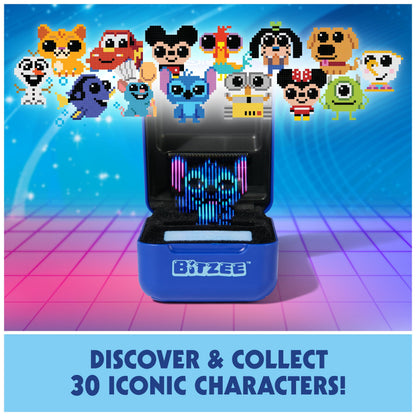Side view of blue Bitzee Disney interactive handheld pod