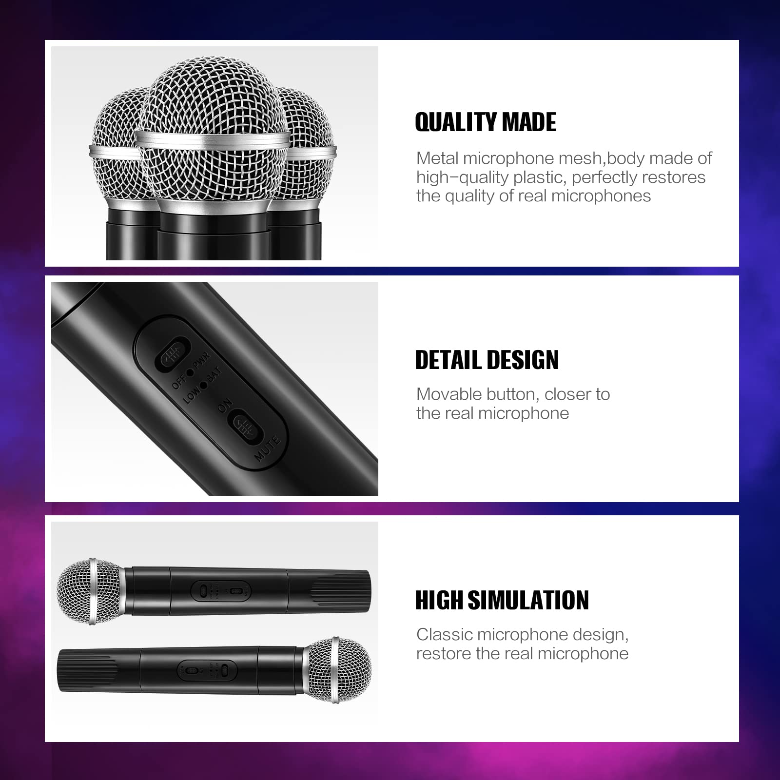 Children practicing speech and singing with Zubebe toy microphones