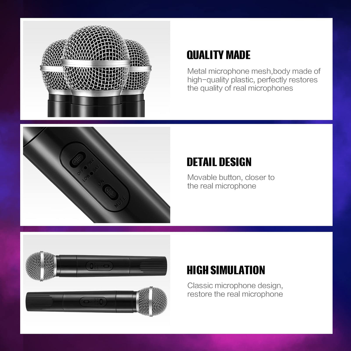 Children practicing speech and singing with Zubebe toy microphones