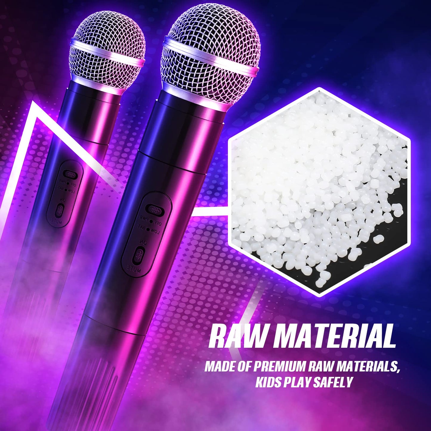 Hollow plastic fake microphones used as musical party centerpiece decorations