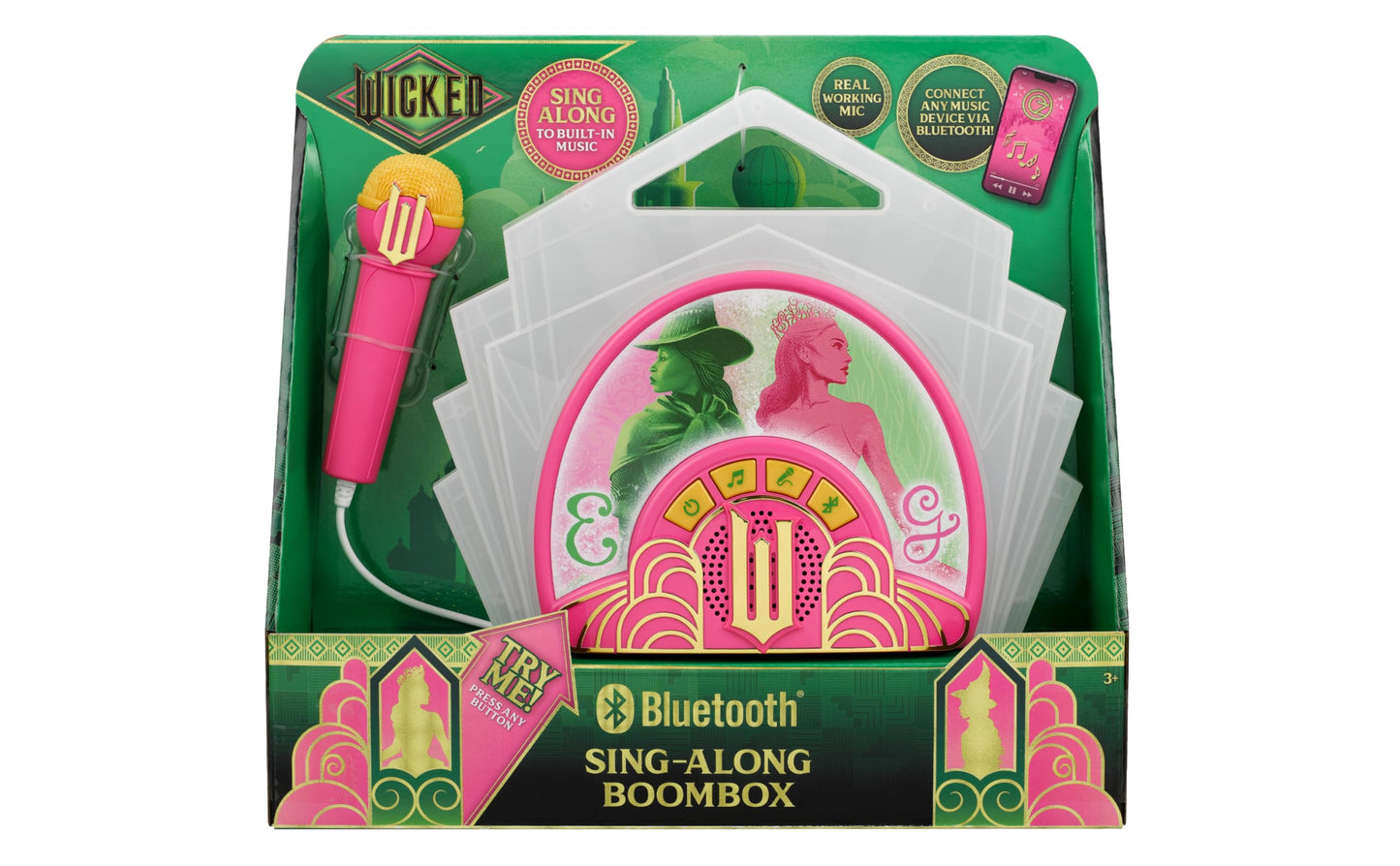 Packaging box of the eKids imported musical toy displaying product specifications
