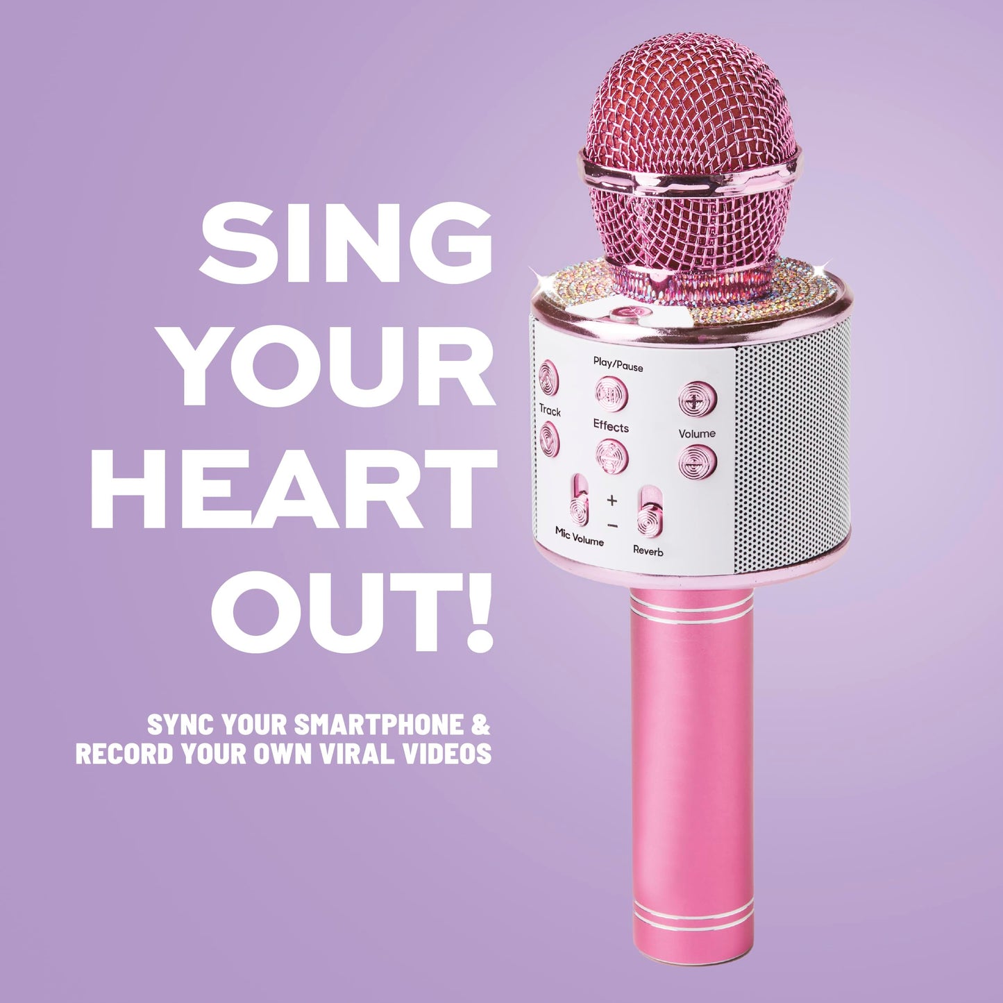 Claire's voice changing karaoke toy packaging contents including the USB-A to USB-C cable
