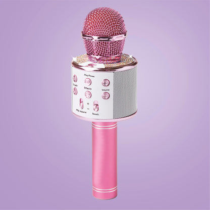 Claire's authentic USA imported karaoke microphone for children showing the built-in speaker housing