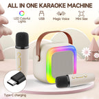 Two matching purple wireless microphones included with the SECULEAD singing machine
