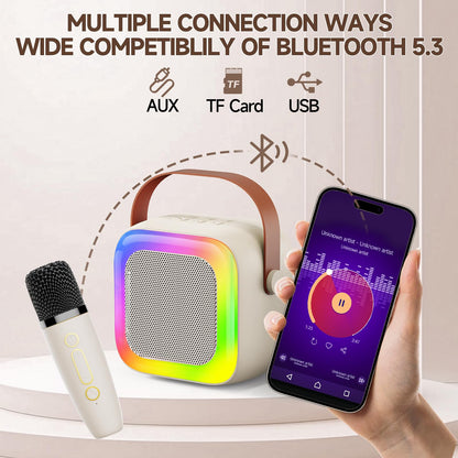 SECULEAD SY13 mini karaoke speaker set complete with charging cable and retail box