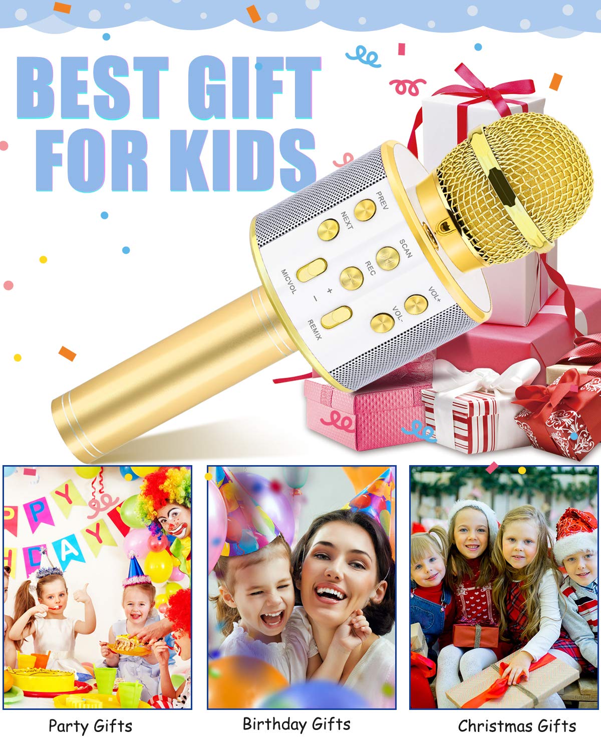 Dodosky electronic musical toy microphone packaging details for gifting