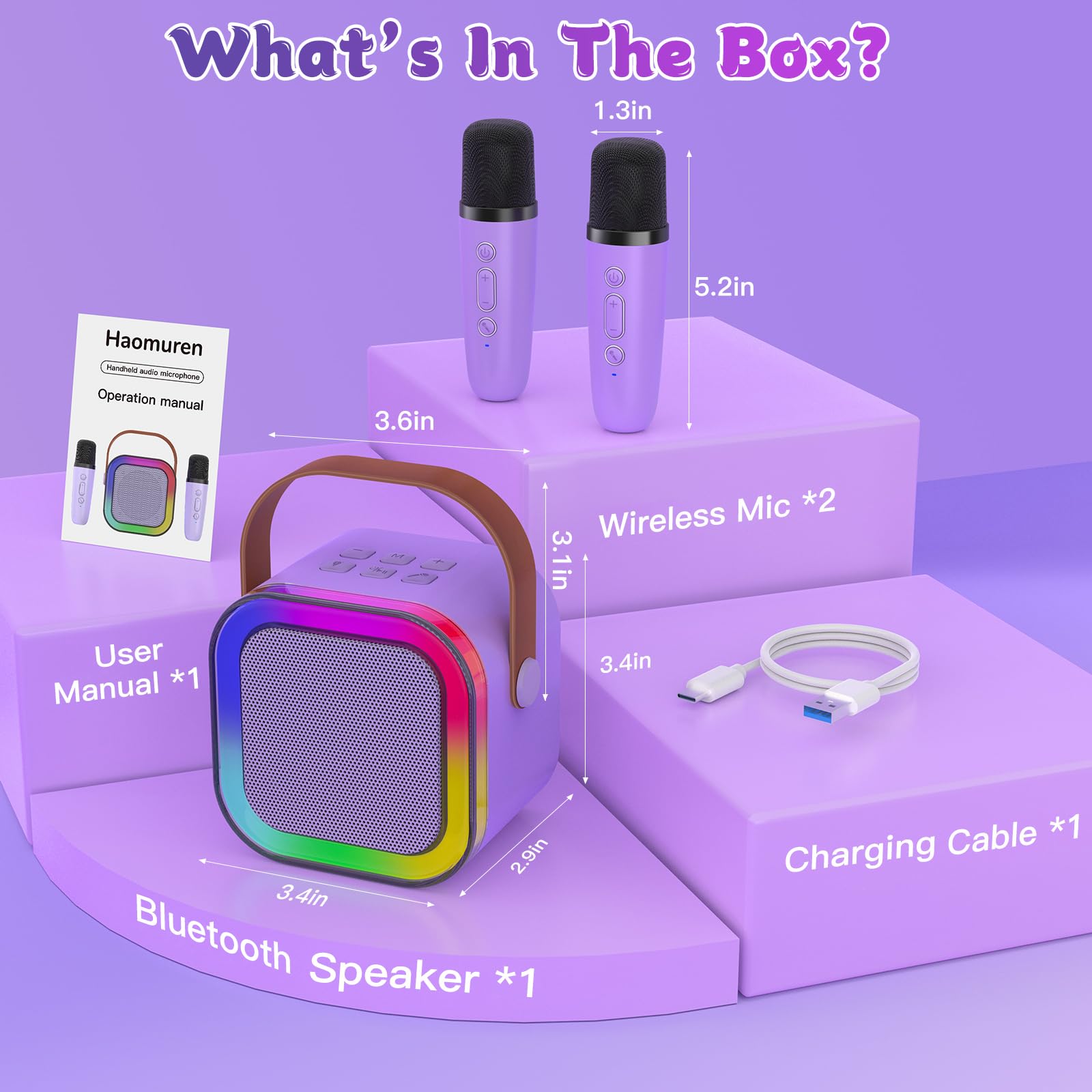 Top handle design of the pink travel speaker highlighting its lightweight portability for outdoor play.