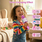 Ranphykx portable music player microphone illustrating the lightweight ergonomic design for young children.
