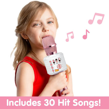Move2Play children wireless singing microphone with rose gold mesh head
