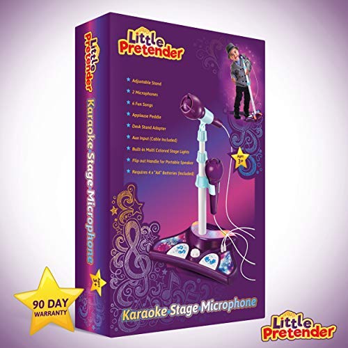 Adjustable height microphone stand extending for different child age groups