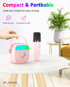 LENRUE wireless microphone pair designed for children illustrating the compact lightweight build.