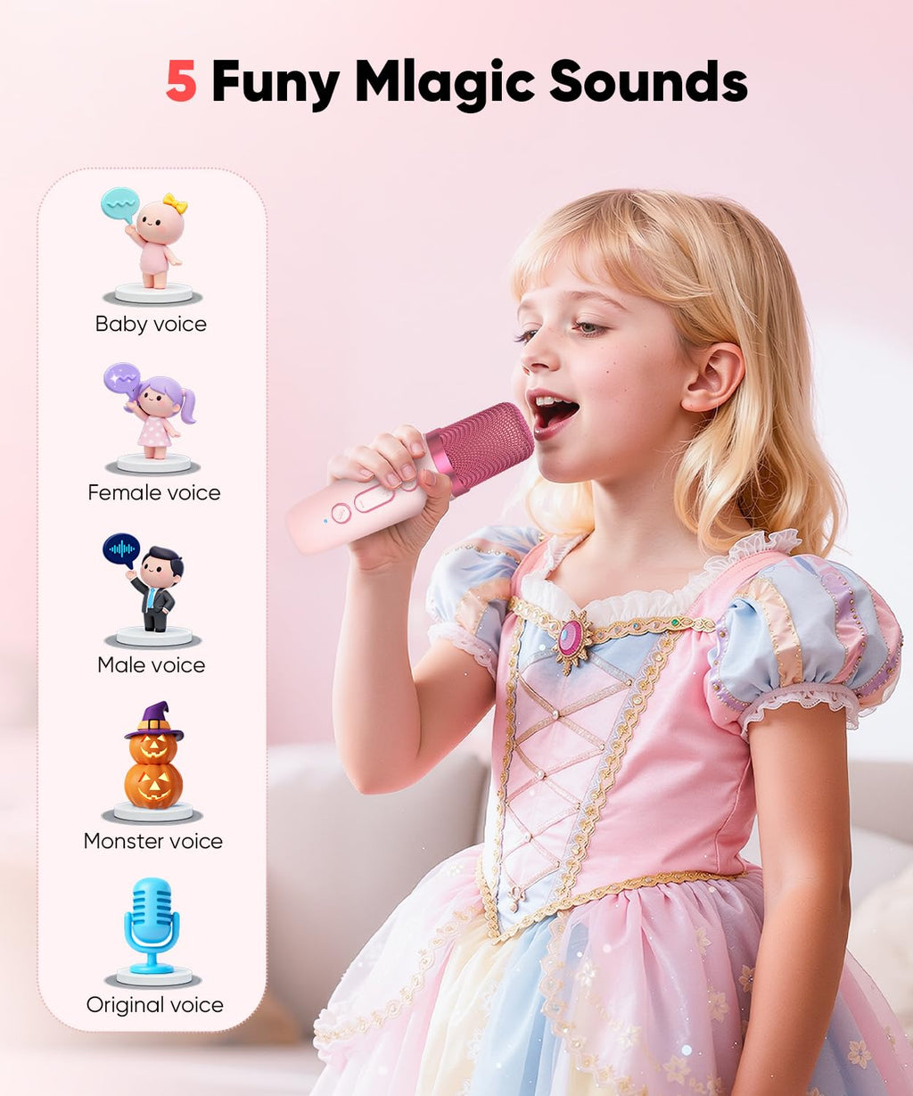 Aadmd kids portable bluetooth karaoke speaker with wireless microphones packaged as a birthday gift alternative