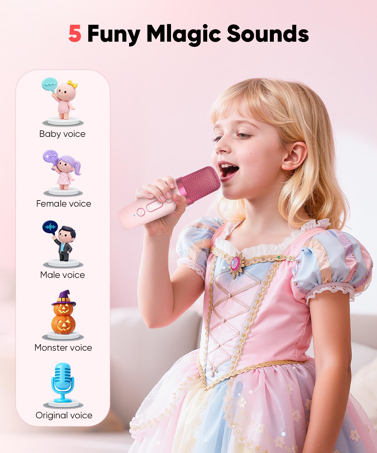 Aadmd kids portable bluetooth karaoke speaker with wireless microphones packaged as a birthday gift alternative