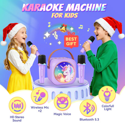 MicQutr children musical toy speaker displaying colorful glowing RGB LED lights