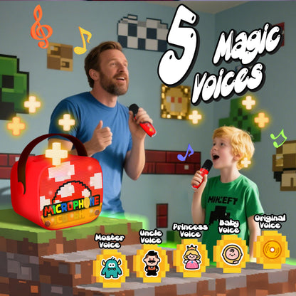 Zosxi kids retro gaming inspired portable speaker showing pixel art detailing on the front grill panel.