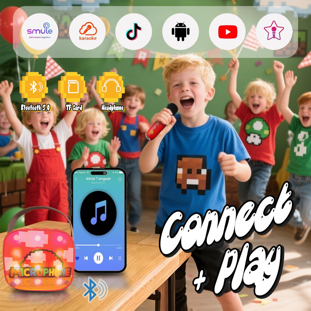 Authentic USA imported Zosxi kids karaoke setup showing the premium retail packaging box design.