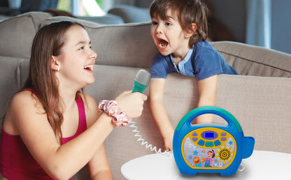 eKids educational toy speaker showing the lightweight carrying handle perfect for small toddler hands