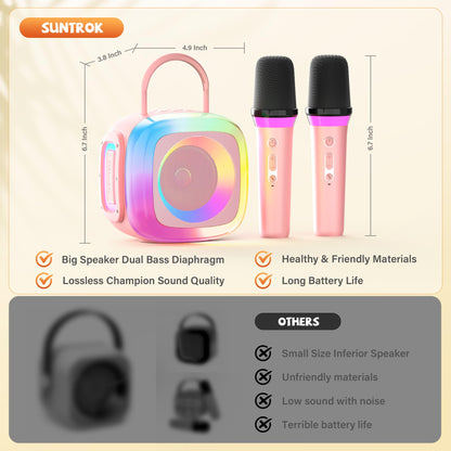 Side view of SunTrok portable speaker detailing the bass diaphragm that vibrates with music melody
