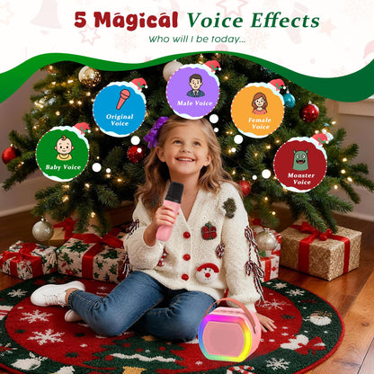 Kids portable speaker displaying rainbow LED light show on the front panel