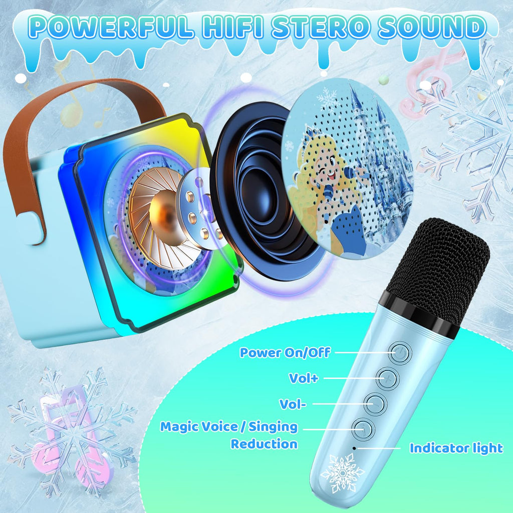 Auney mini vocal speaker showing the leather carrying handle and premium design details