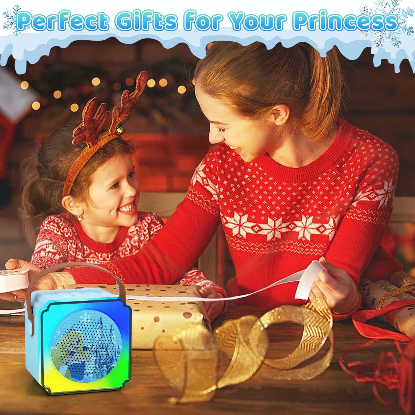 Auney wireless karaoke toy package featuring the speaker and dual microphone set