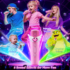 Yitbisy princess singing toy demonstrating the colorful castle projection light show in a dark room