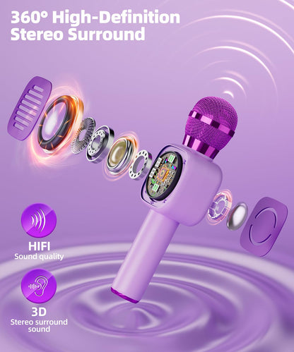Side profile of the portable kids speaker microphone highlighting the charging port and durable housing construction.