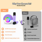 Heroange premium kids bluetooth voice changer machine with two wireless microphones in purple color