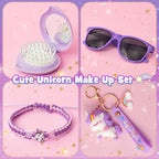 Premium pre-packaged pink and purple unicorn themed presentation gift box holding all fourteen toy pieces.