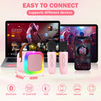 Koolcover karaoke toy audio setup highlighting compact travel friendly design