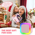 Koolcover mini singing machine showing rear input ports for versatile connectivity