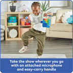 Side view of the Numberblocks karaoke toy showing the integrated headphone jack connection.