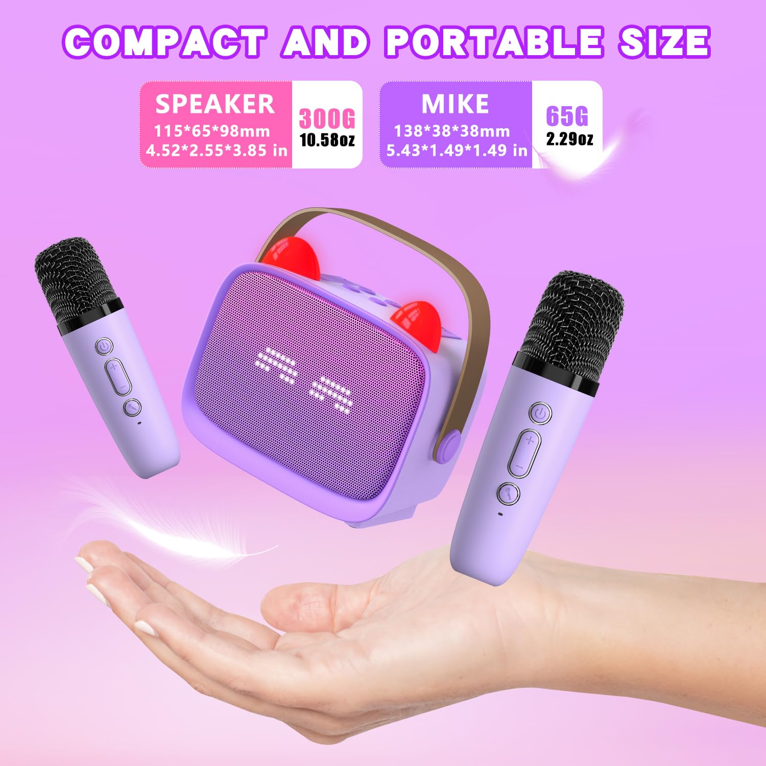 Mgaolo children singing machine package contents including speaker two mics and charging cables