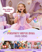 Portable children singing machine with colorful LED disco lights illuminated during a family party