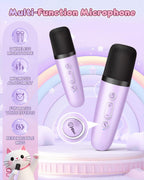 Close up of the child friendly control buttons and TF card slot on the purple Bluetooth speaker