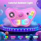 Delighkidz children singing toy with height adjustable stand extended to maximum length with flashing LED lights activated