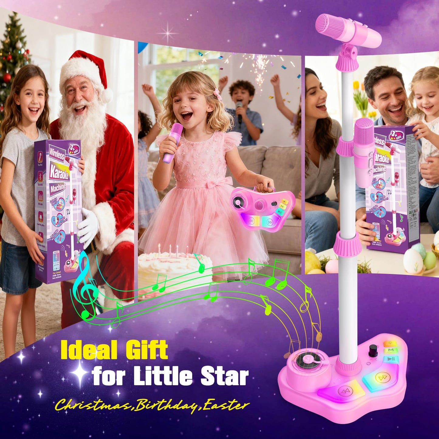 Delighkidz portable kids singing apparatus demonstrating the hidden integrated carrying handle for convenient transport
