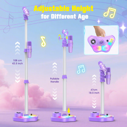 Diagram illustrating the height adjustment mechanism from 18.5 inches up to 42.5 inches