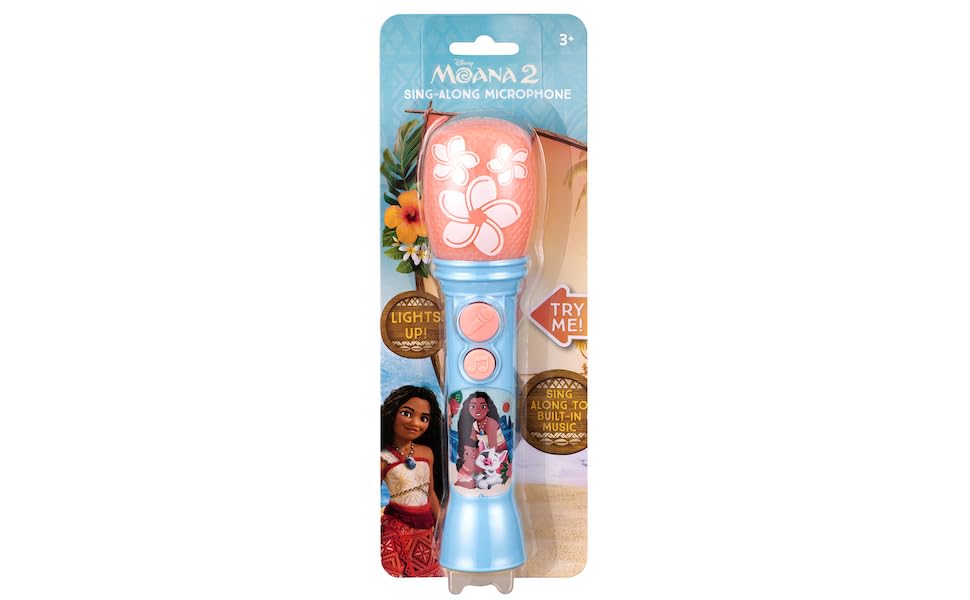 eKids Moana toddler microphone packaging showing the official Disney licensed toy presentation.