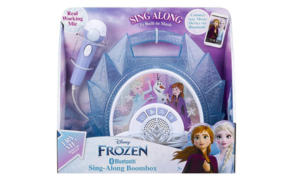 Authentic USA imported eKids Disney Frozen musical toy packaging box highlighting age recommendations