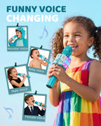 Amazmic bluetooth kids microphone charging port and base connection interfaces view