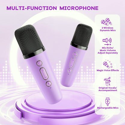YLL portable mini sound system back side displaying TF card and headphone slots
