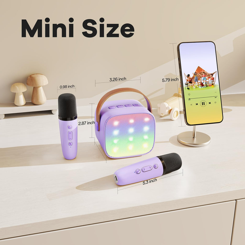 YLL purple twin microphone karaoke setup for girls birthday party home entertainment
