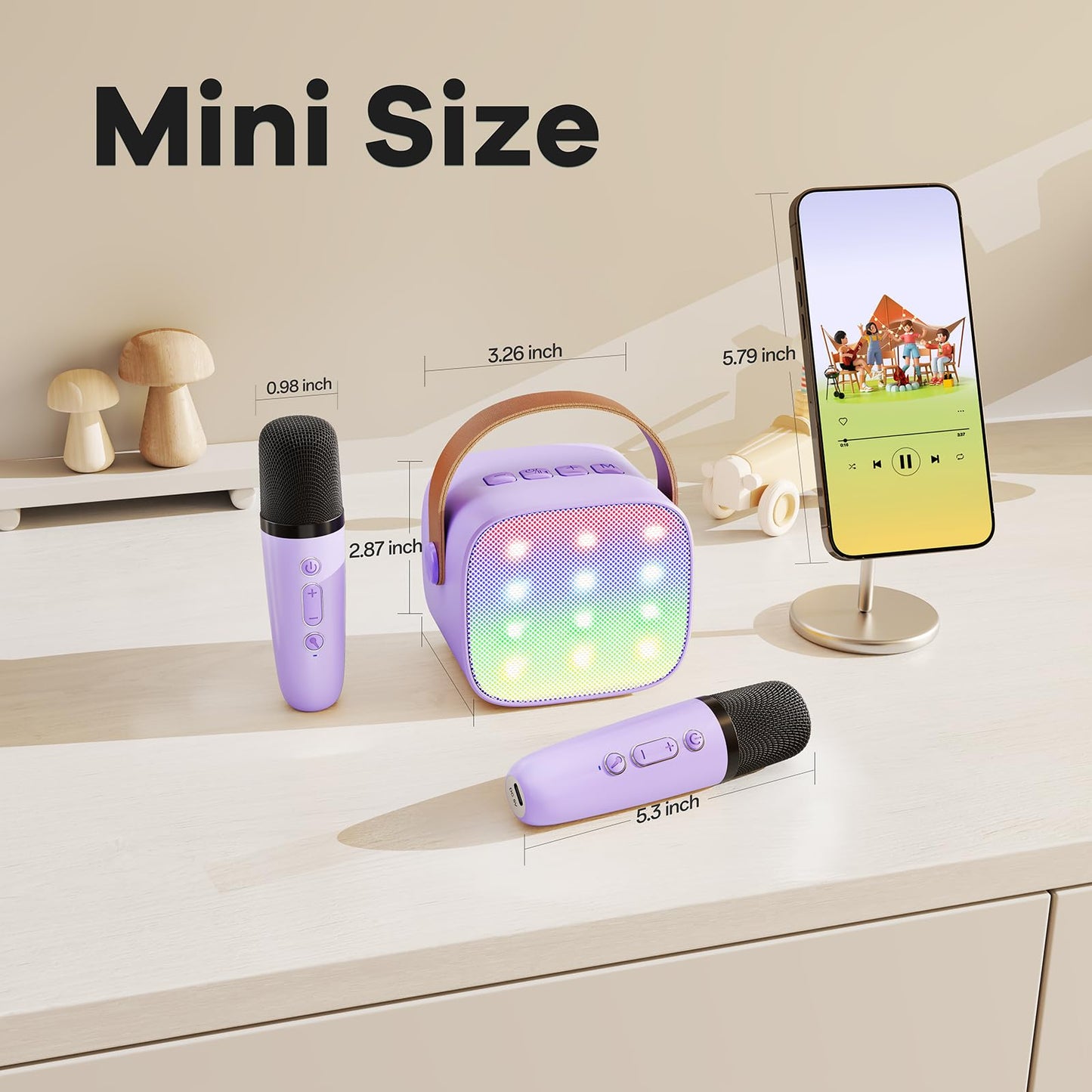 YLL purple twin microphone karaoke setup for girls birthday party home entertainment